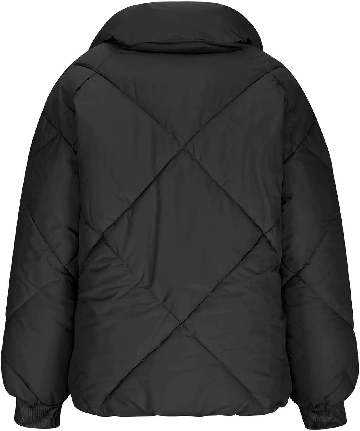 Winter Coats for Women Long Sleeve Zip Up Quilted Jackets Loose Fit Puffer Jacket Warm Outwear with Pockets