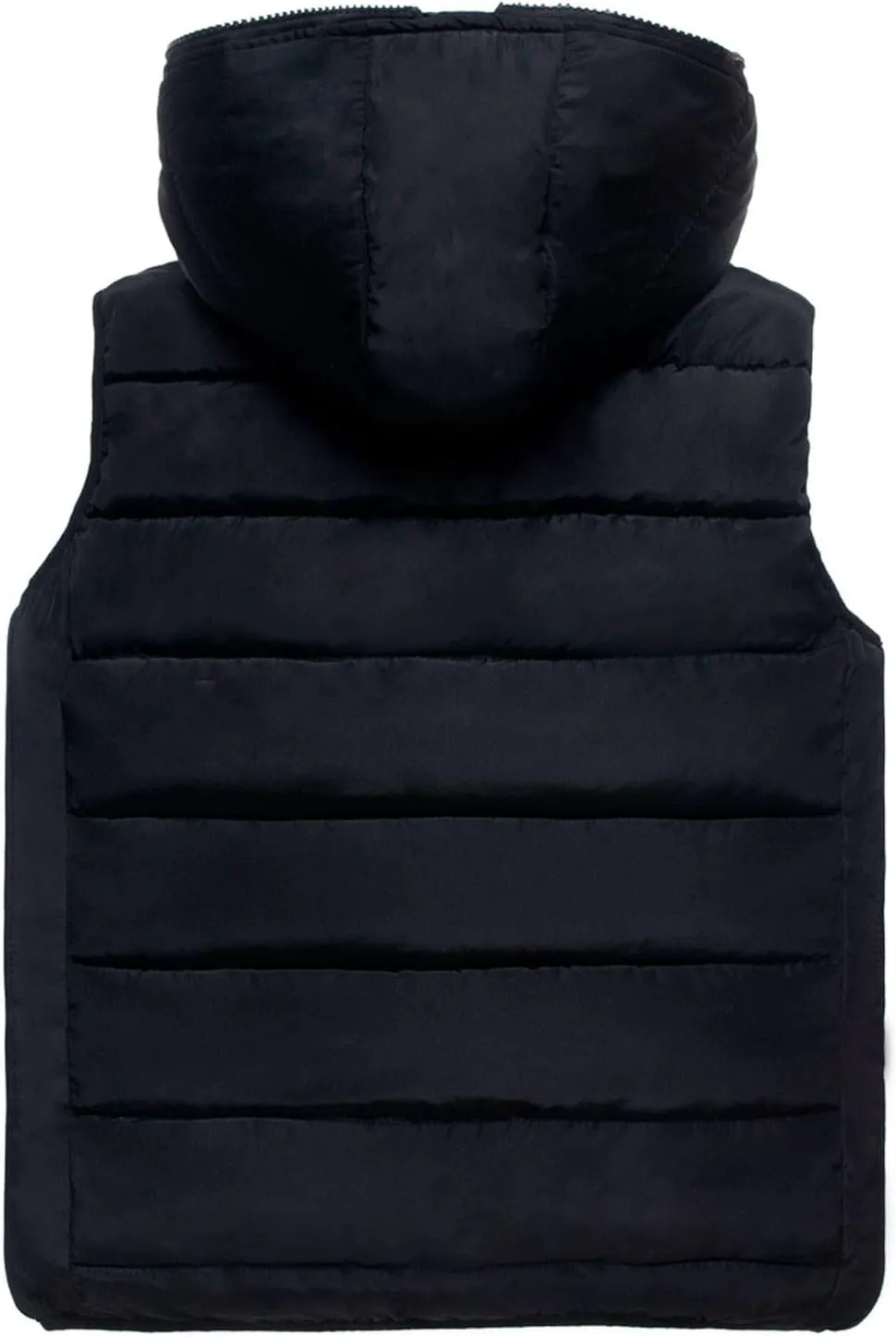 Winter Men Puffer Vest Hooded Sleeveless Padded Down Jacket Casual Outdoor Warm Quilted Vest with Pockets