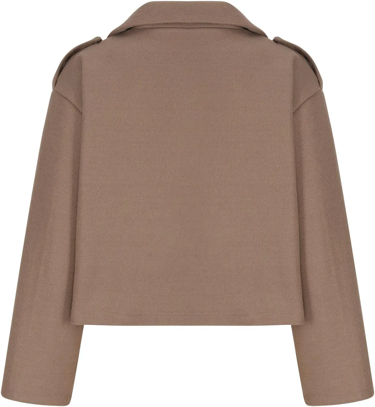 Women Cropped Wool Blend Pea Coat Short Winter Jacket Peacoat Long Sleeve Button Down Crop Blazer Jacket Outerwear