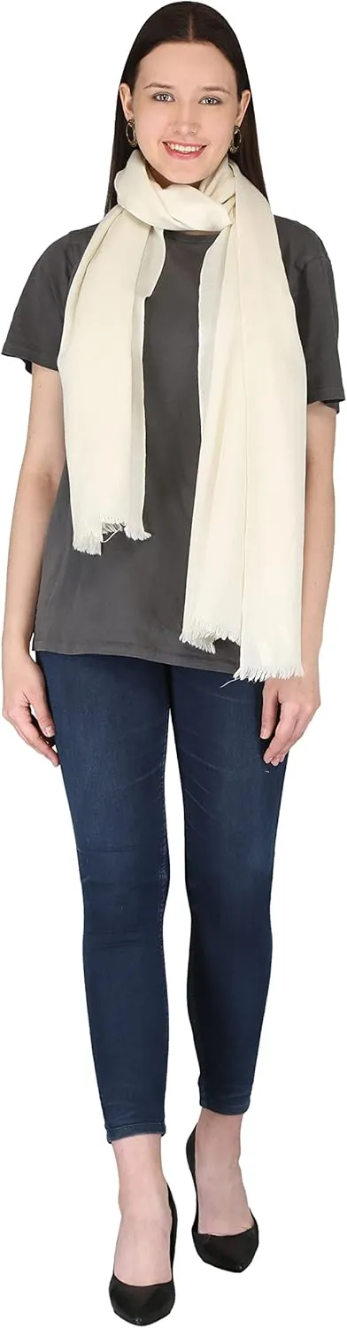 Women Handwoven Pure Merino Wool Kullu Shawl, Cashmere Stylish Wrap Scarf Long Solid Stole Wrap