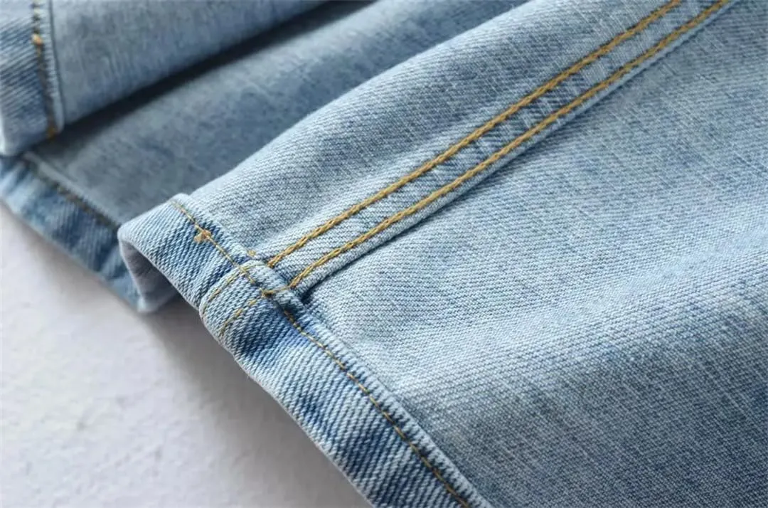 Women High Waist Denim Skirts A-Line Full Stretch Split Loose Fit Femme Elegant Denim Bottoms