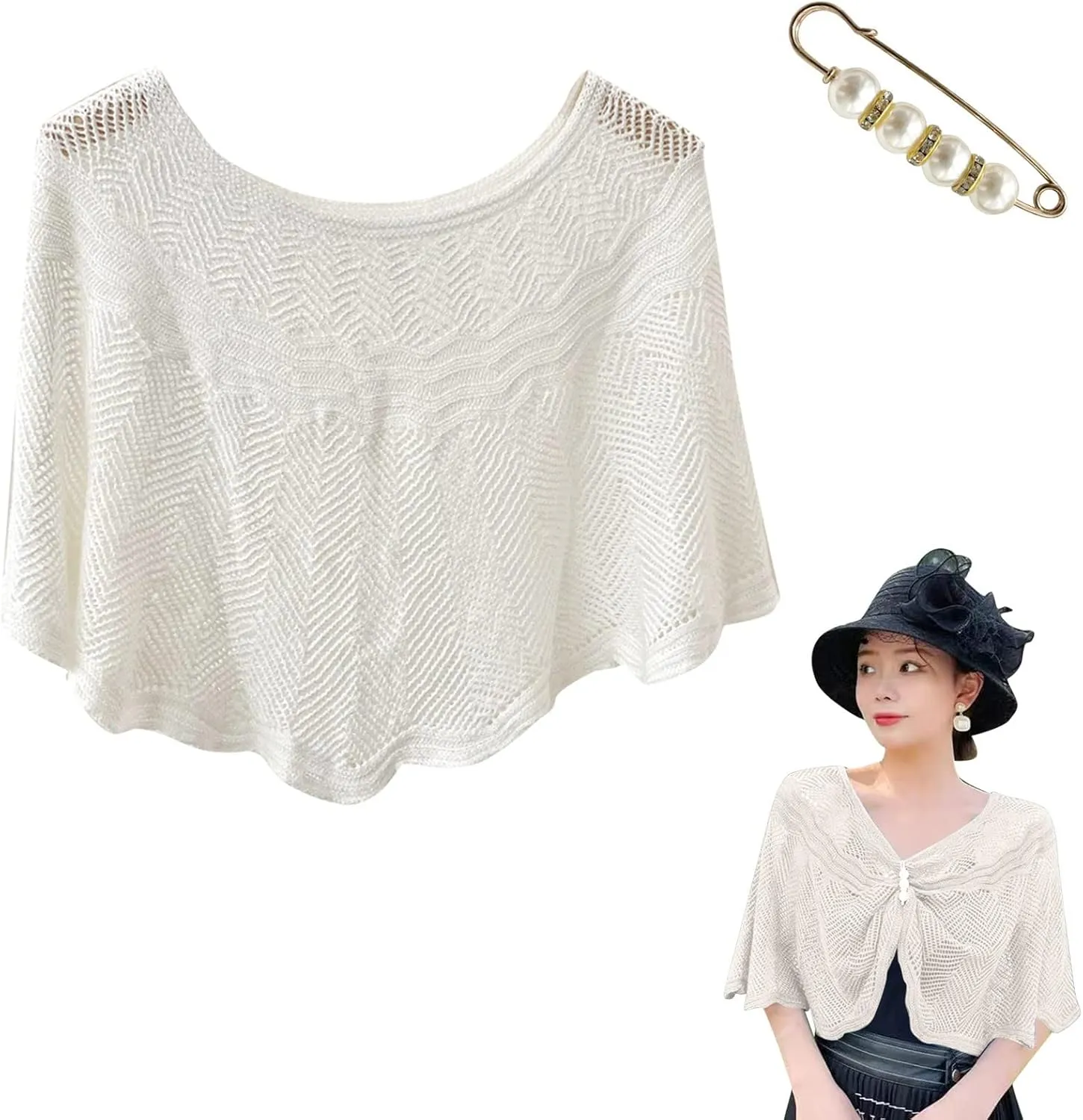 Women Knitted Shawl Wrap Blanket Poncho Cape Oversized Elegant Cardigan Sweater Scarf Open Front Coat Holiday Gifts