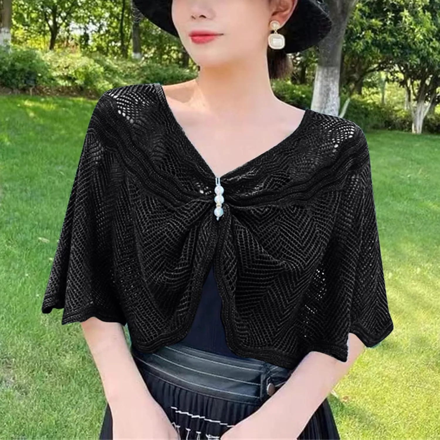 Women Knitted Shawl Wrap Blanket Poncho Cape Oversized Elegant Cardigan Sweater Scarf Open Front Coat Holiday Gifts