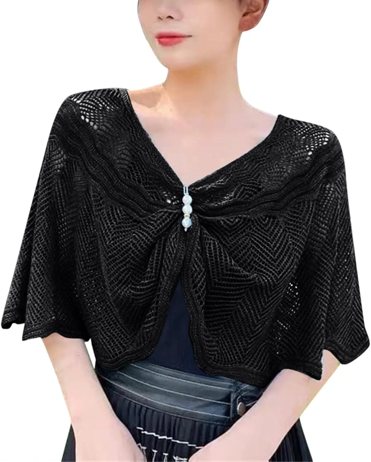 Women Knitted Shawl Wrap Blanket Poncho Cape Oversized Elegant Cardigan Sweater Scarf Open Front Coat Holiday Gifts