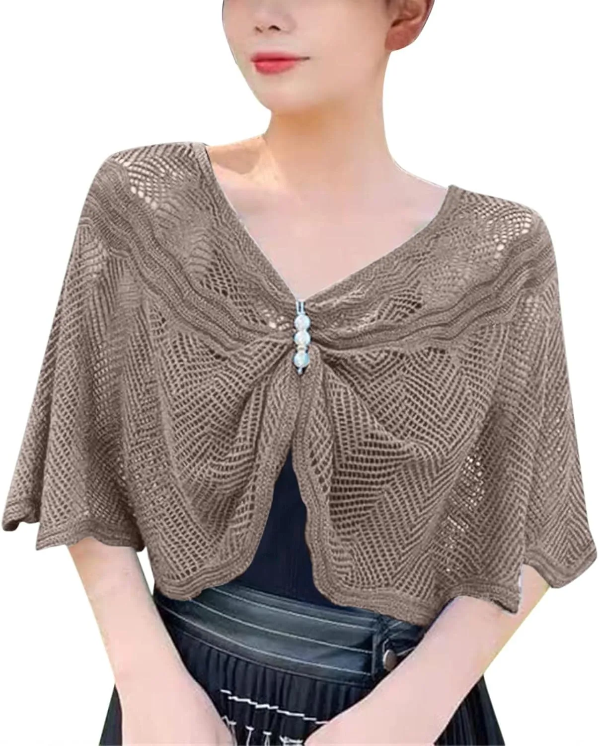 Women Knitted Shawl Wrap Blanket Poncho Cape Oversized Elegant Cardigan Sweater Scarf Open Front Coat Holiday Gifts