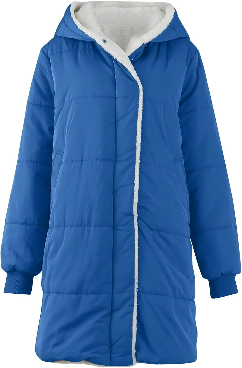 Women Puffer Jacket Fall Winter Fashion Warm Quilted Long Hooded Padded Bubble Hooded Coat Warm Long Jacket Parka