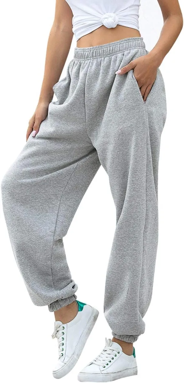 Women Sweatpants Joggers High Waist Tracksuit Bottoms Harem Pants with Pockets Running Workout Casual Lounge Wear