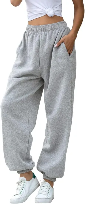 Women Sweatpants Joggers High Waist Tracksuit Bottoms Harem Pants with Pockets Running Workout Casual Lounge Wear