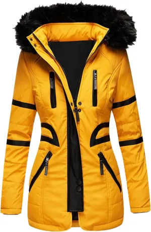 Women Winter Coats Mid-Lenght Down Puffer Coats Slim Hooded Long Sleeve Cardigans Coats Plus Size Thicken Jackets