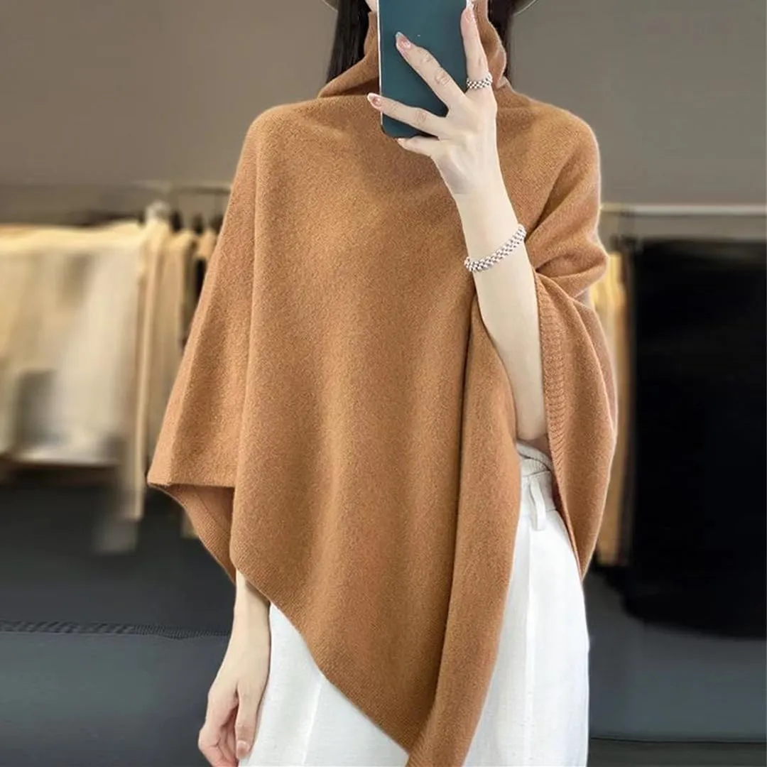Women Wool Shawl Oversized Sweaters Knitted Pullover Wraps Soft Open Front Poncho Sweater