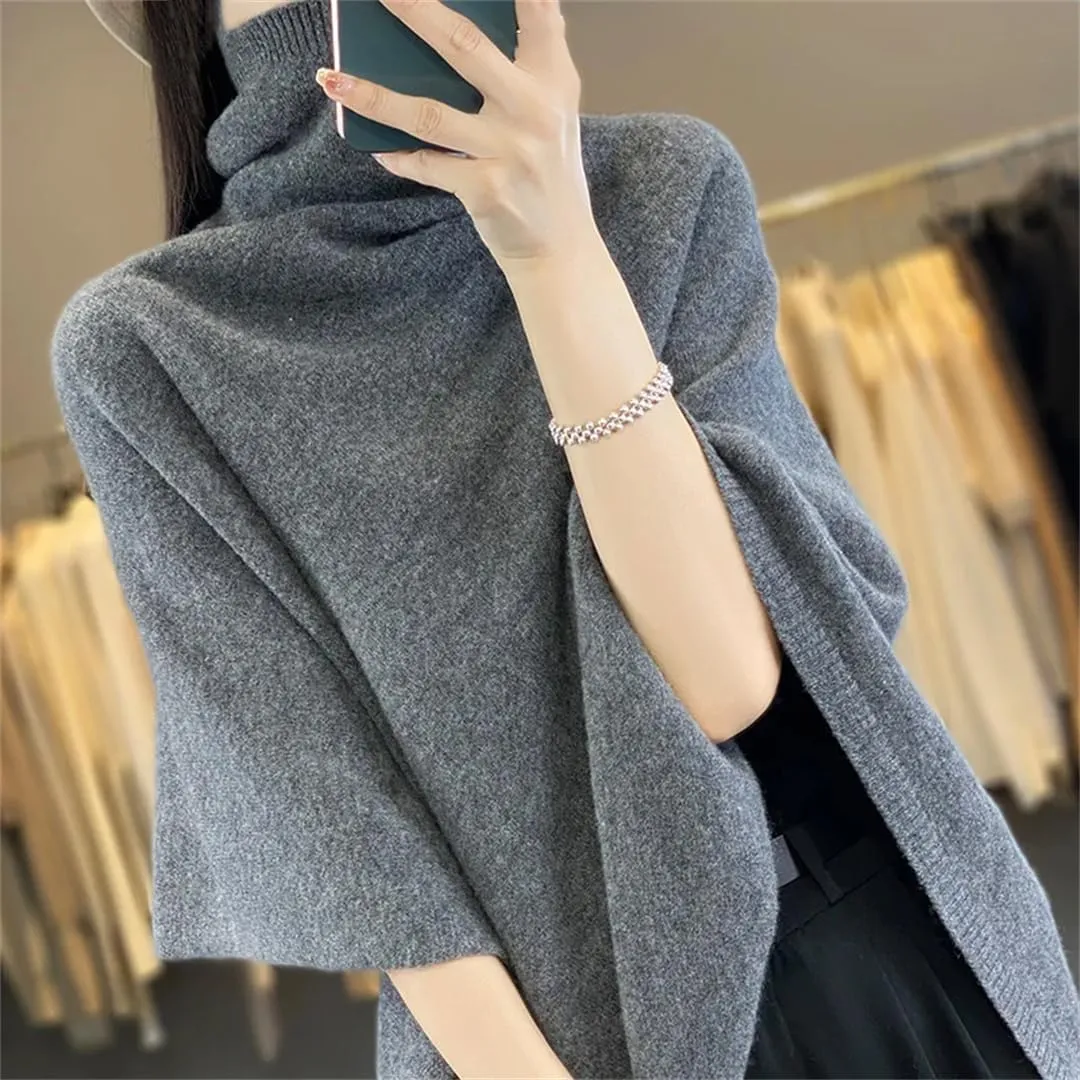 Women Wool Shawl Oversized Sweaters Knitted Pullover Wraps Soft Open Front Poncho Sweater