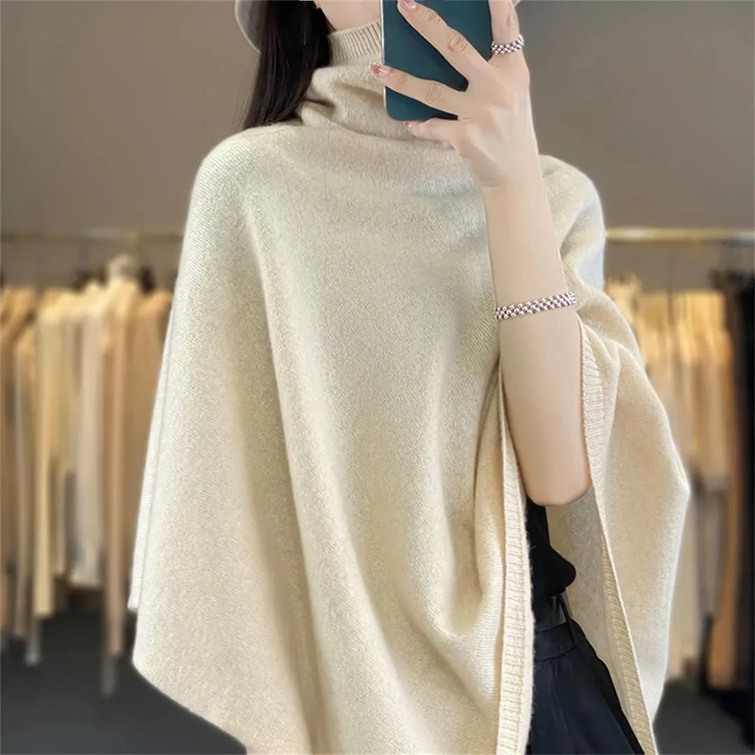 Women Wool Shawl Oversized Sweaters Knitted Pullover Wraps Soft Open Front Poncho Sweater