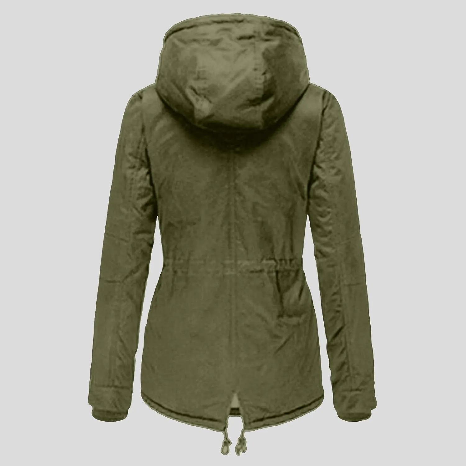 Womens 2024 Simple Solid Zipper Fleece Coat Long Sleeve Hooded Outwear Comfy Warm Pocket Overcoat Daily Outdoor Clothes