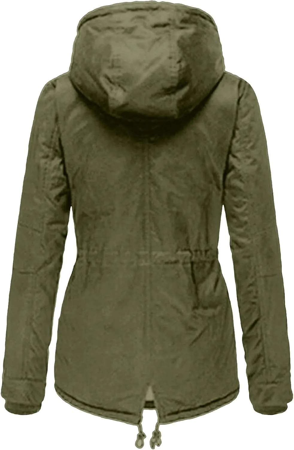 Womens 2024 Simple Solid Zipper Fleece Coat Long Sleeve Hooded Outwear Comfy Warm Pocket Overcoat Daily Outdoor Clothes