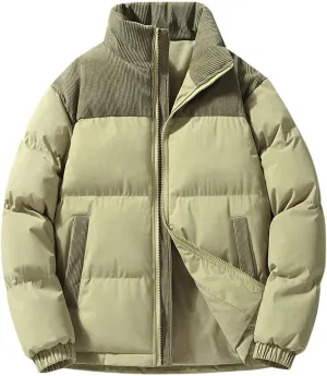 Women's Crop Puffer Jacket Trendy Zip Up Quilted Short Winter Coat Thickened Down Jackets Parkas with Pockets Outwear