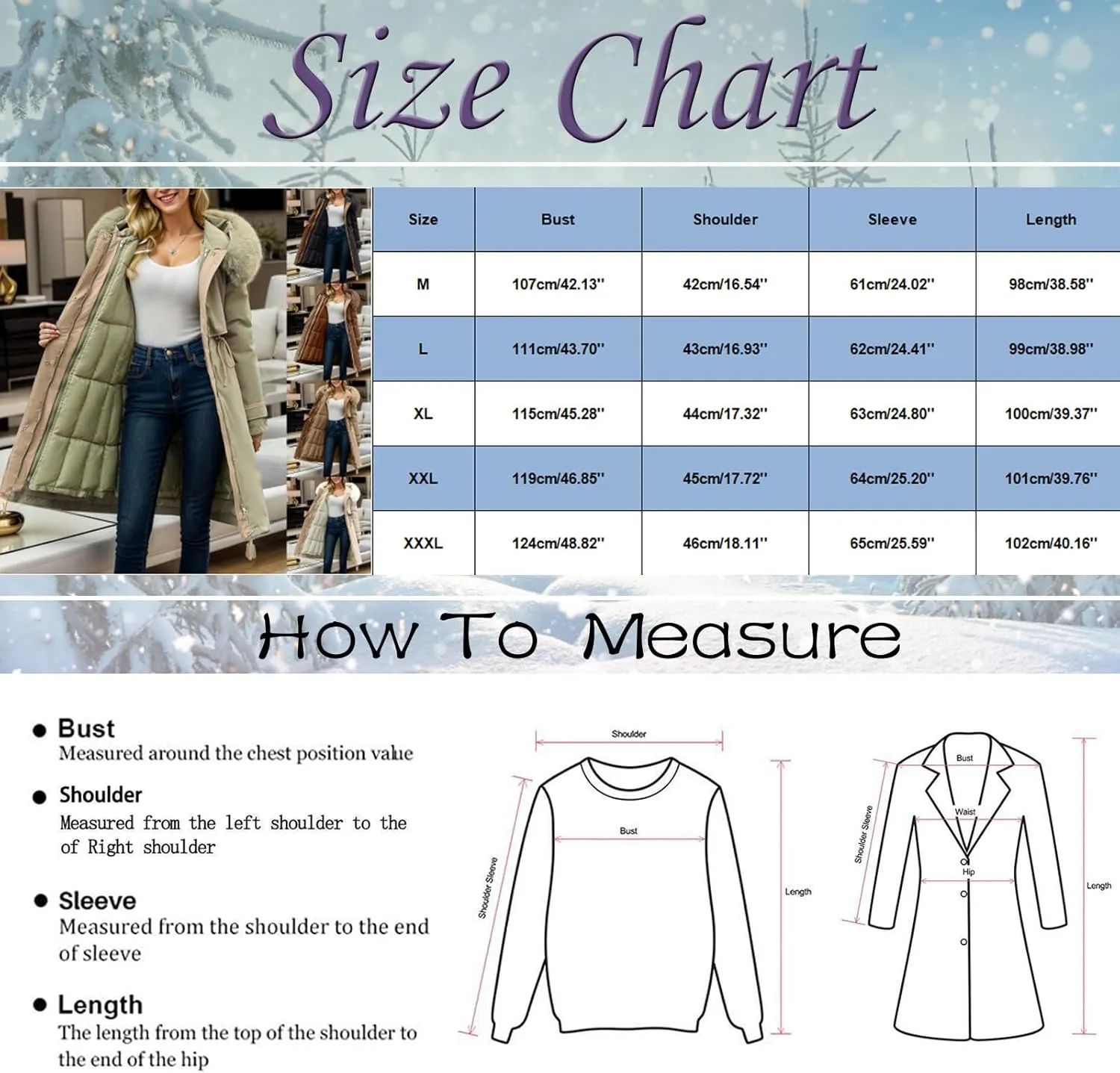 Women's Down Jacket Knee-Length Padded Thickened Quilted Puffer Pockets Winter Coat Outerwear Faux Fur Removable Hood