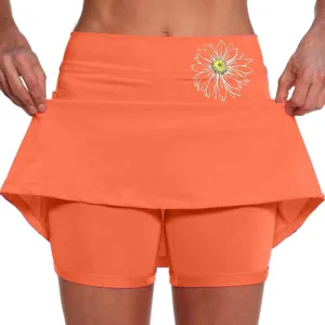 Womens Golf Skorts with Pockets Plus Size High Waist Tennis Skirt with Shorts Underneath Tummy Control Mini Skirts