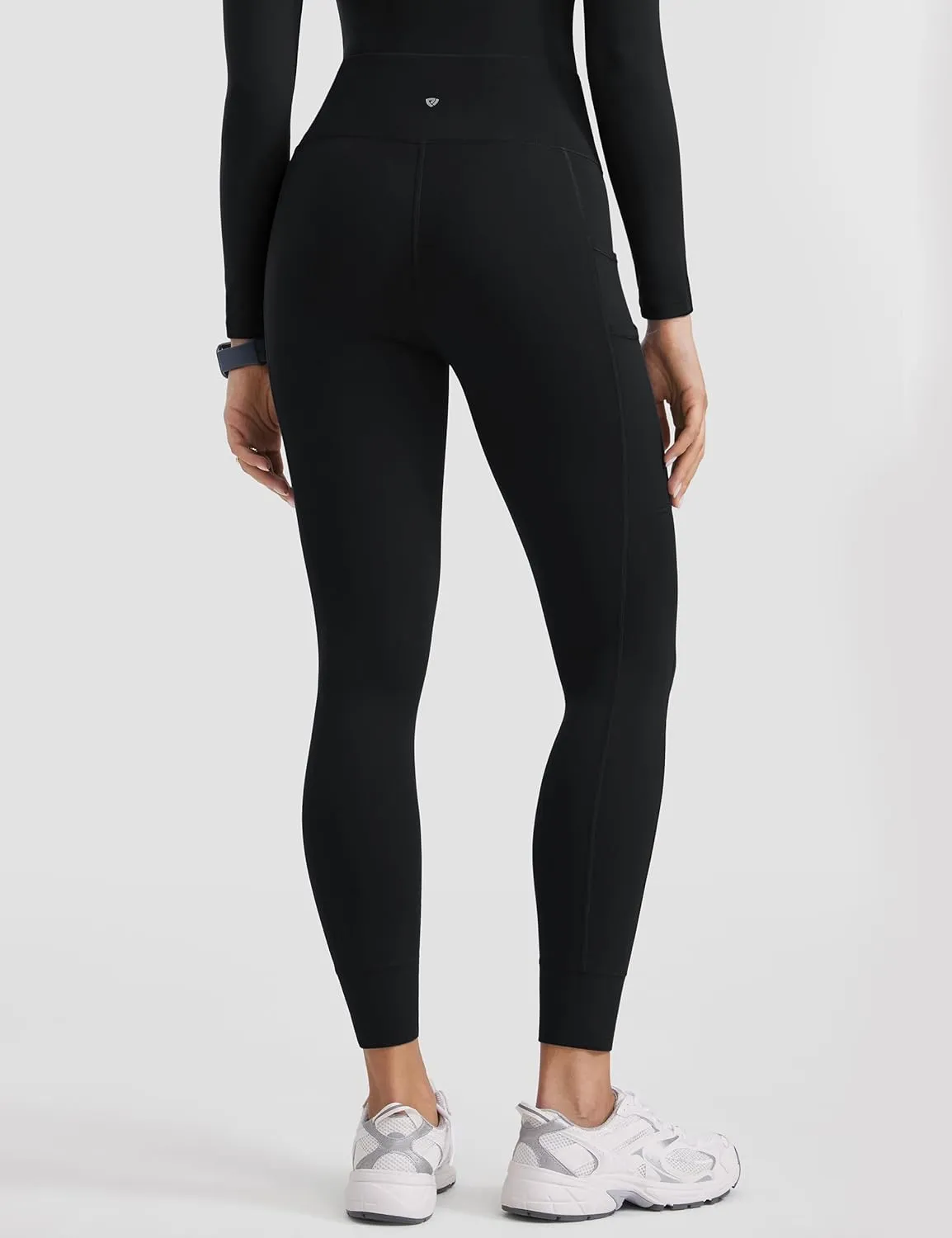 Womens High Waisted Scrub Leggings 25" - 5 Pockets Drawstring Yoga Scrub Pants Medical Bottoms Stretch Soft