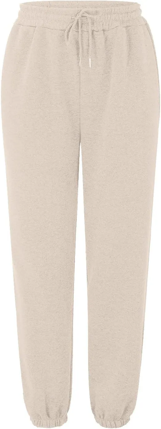 Women's High Waisted Sweatpants Cinch Bottom Sporty Active Joggers Pants Workout Baggy Lounge Bottoms with Pockets