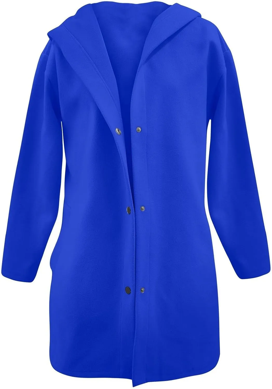 Womens Jackets Casual Single Breasted Hooded Jacket Lapel Neck Long Sleeve Solid Cardigans Trench Coat for Women 2024