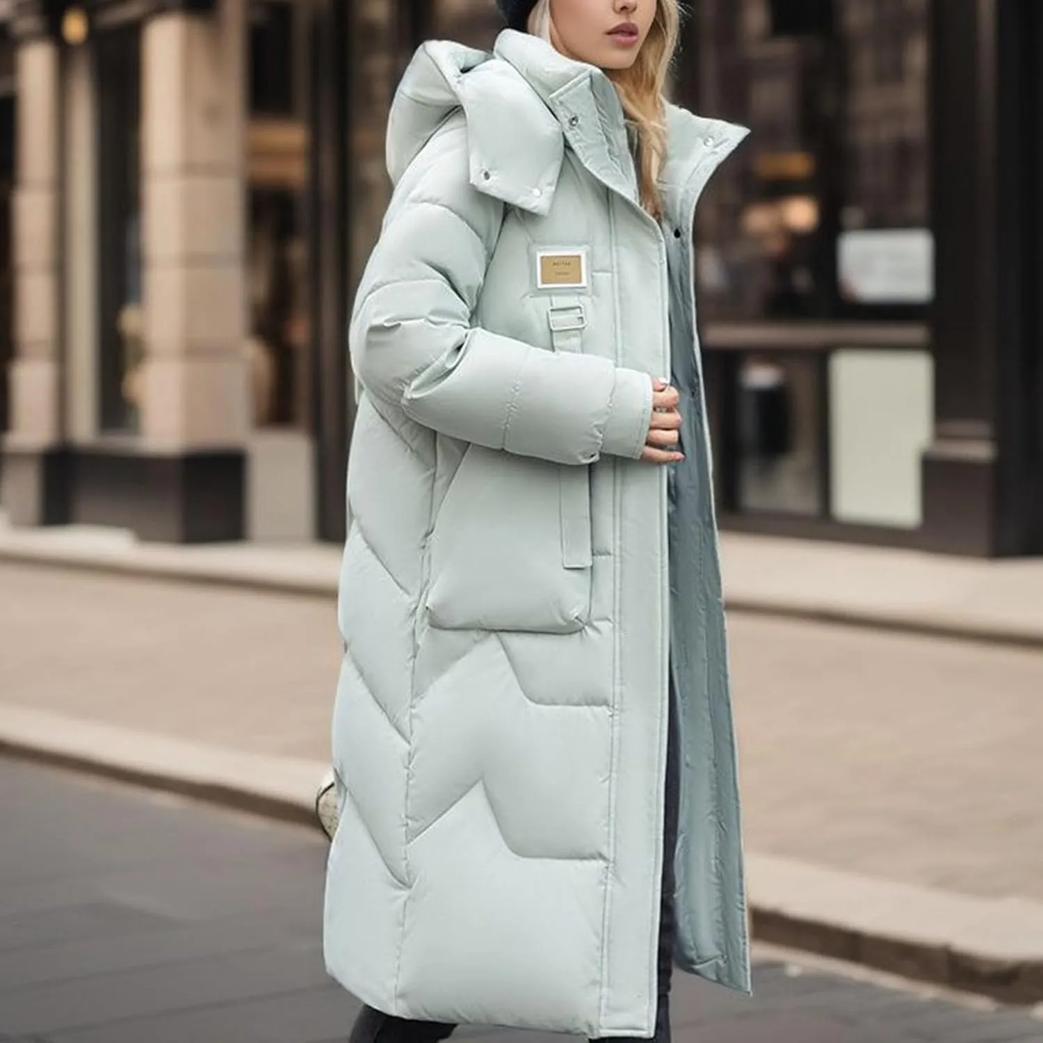 Women's Long Winter Coat with Hood Warm Long Parka Thicken Puffer Jacket Outerwear Down Coat Windproof Snow Coats
