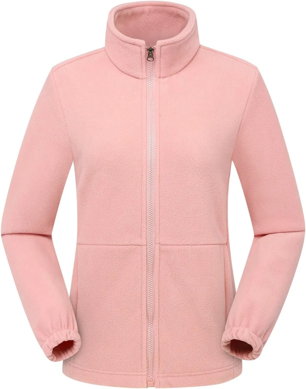 Womens Polar Fleece Jacket Plus Size Zipper Warm Fall Sweatshirt Plush Coat Solid Winter Outdoor Fuzzy Jacket Pullover