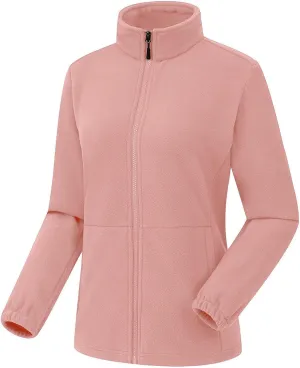 Womens Polar Fleece Jacket Plus Size Zipper Warm Fall Sweatshirt Plush Coat Solid Winter Outdoor Fuzzy Jacket Pullover