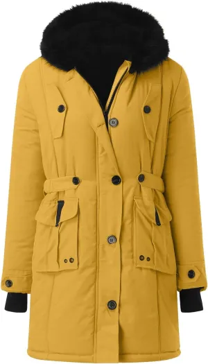 Womens Puffer Parka Jacket Coat Lapel Collar Long Sleeve Jacket Vintage Thicken Coat Jacket Womens Lightweight Down