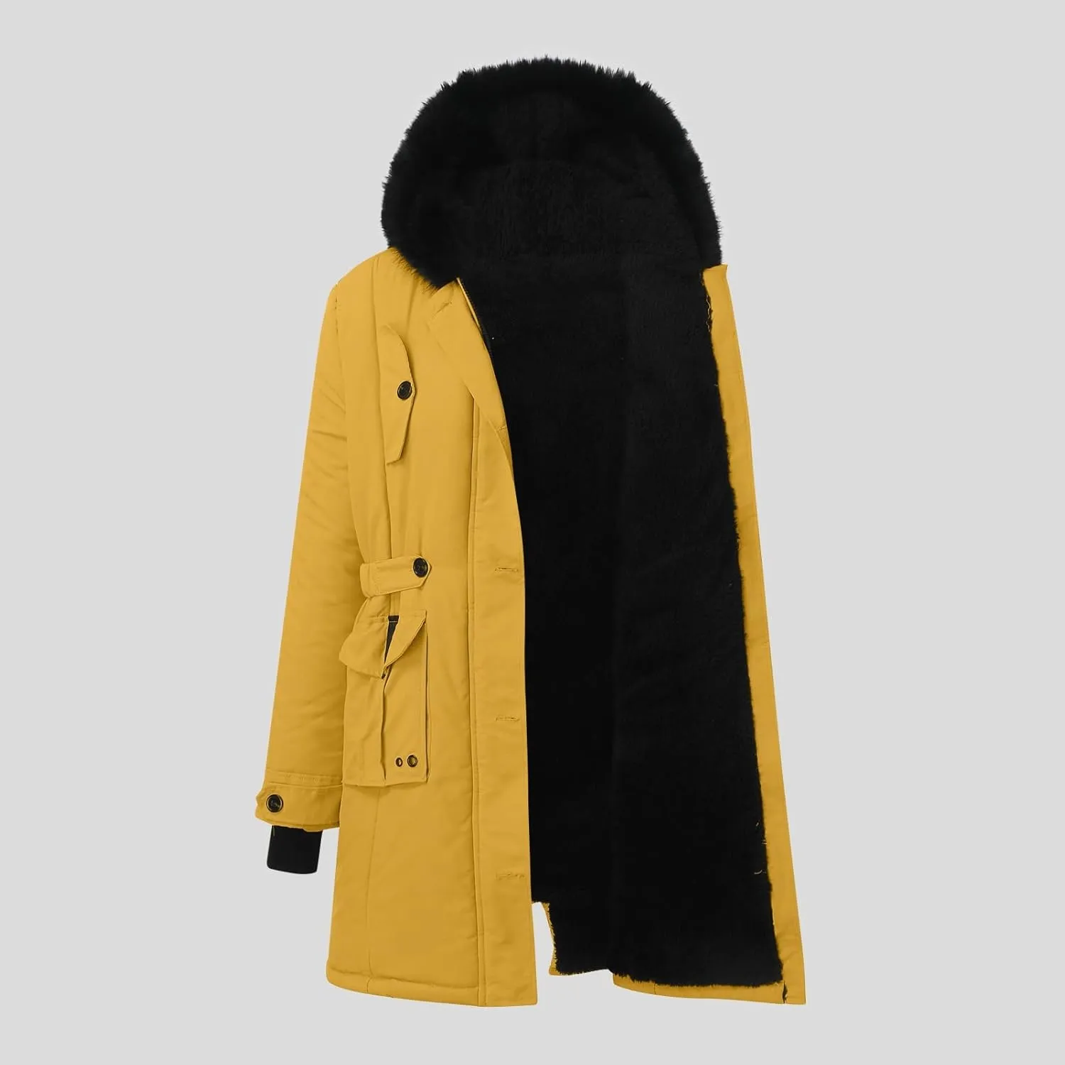 Womens Puffer Parka Jacket Coat Lapel Collar Long Sleeve Jacket Vintage Thicken Coat Jacket Womens Lightweight Down