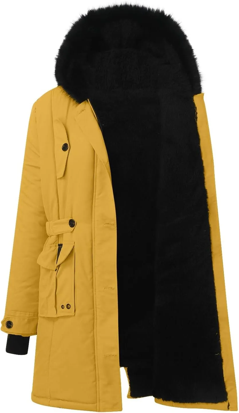 Womens Puffer Parka Jacket Coat Lapel Collar Long Sleeve Jacket Vintage Thicken Coat Jacket Womens Lightweight Down
