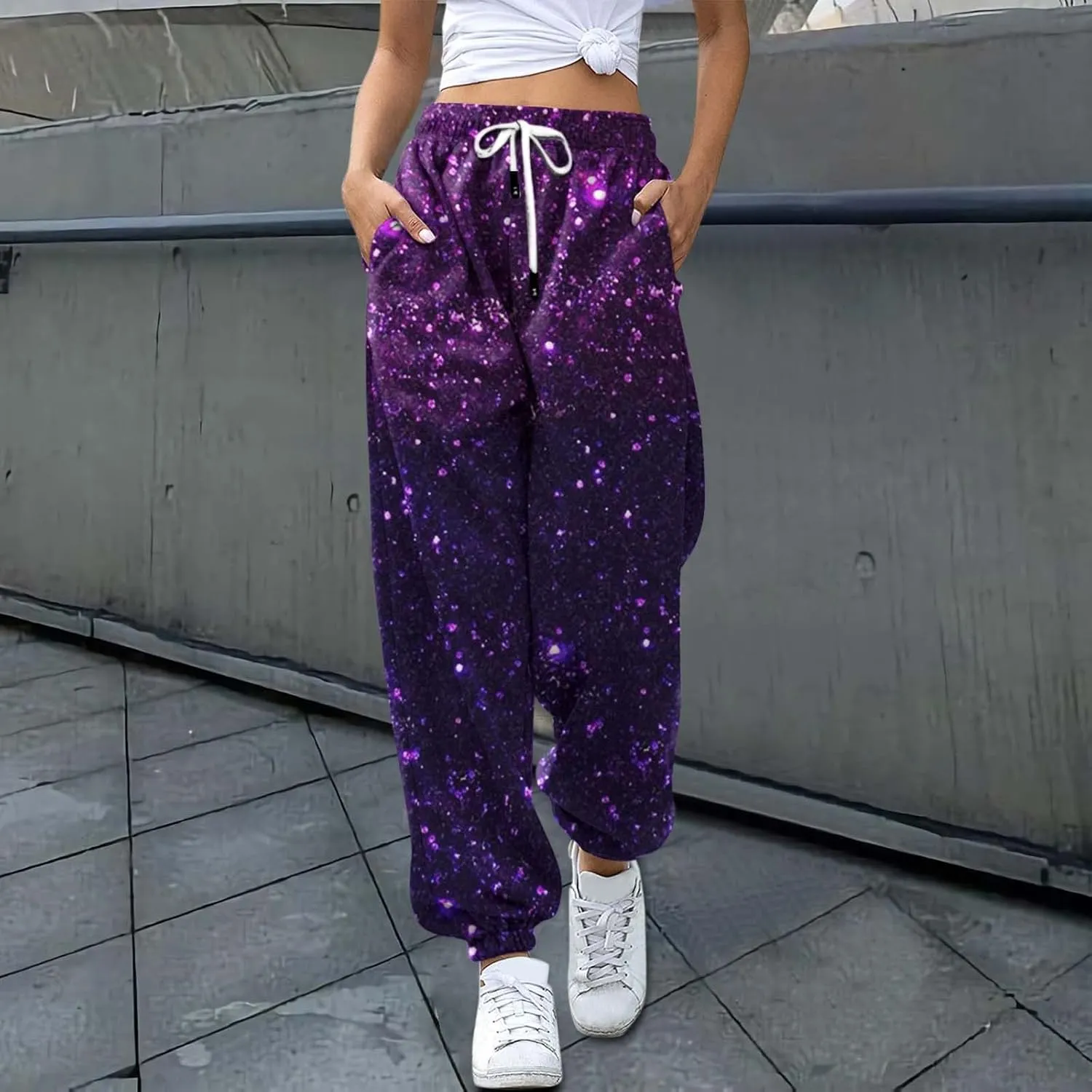 Women's Sweatpants Baggy Jogger Pants Trendy Plus Size Oversized Sweatpant with Pockets