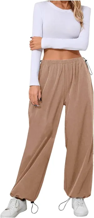 Women's Sweatpants Baggy Solid Bound Feet Drawstring Workout Casual Lounge Bottoms Athletic Loose Soft 2025 Joggers