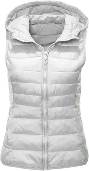 Women's Vests for Fall Winter Lightweight Hooded Vest Warm Coats Sleeveless Down Jacket Water Resistant Puffer Vest