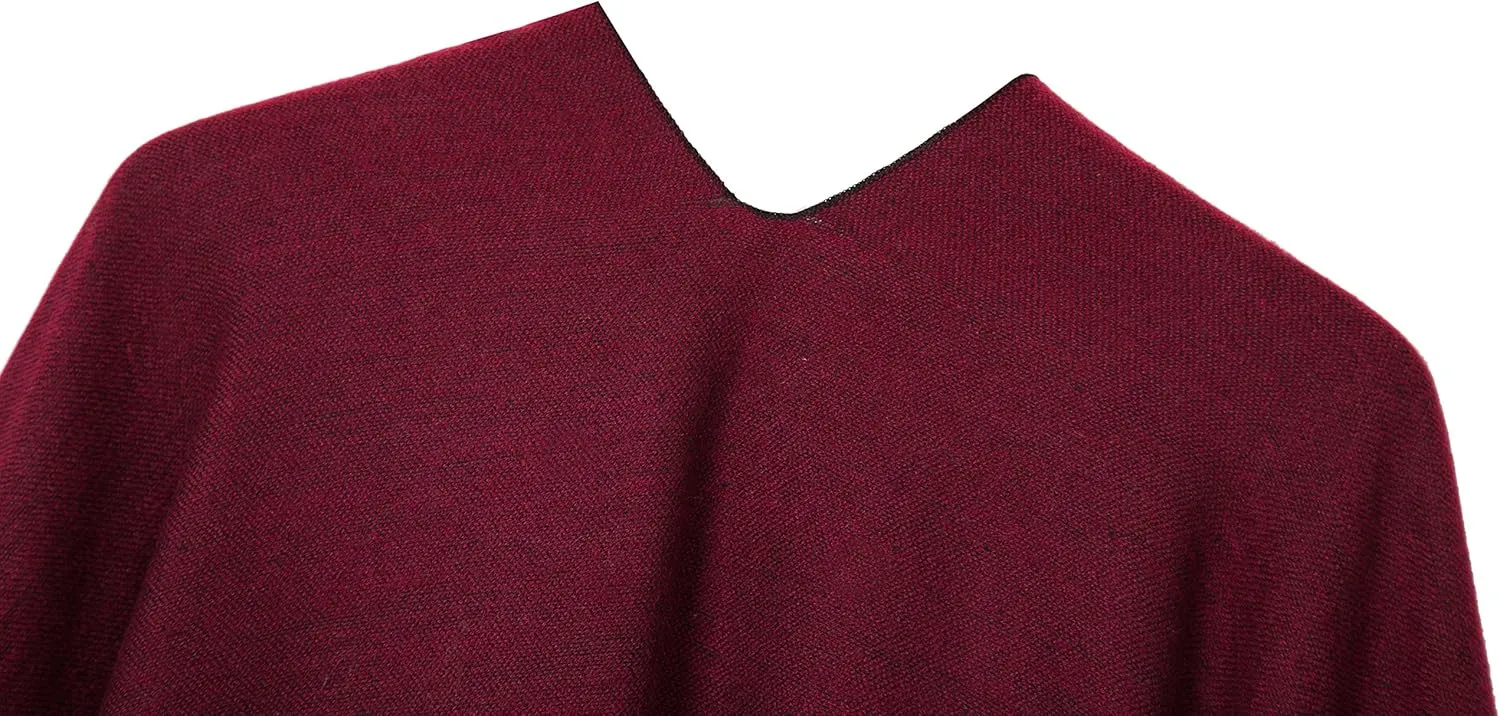 Women's Warm Shawls Wraps Open Front Cardigan Vintage Pattern Poncho Cape Sweater Coat