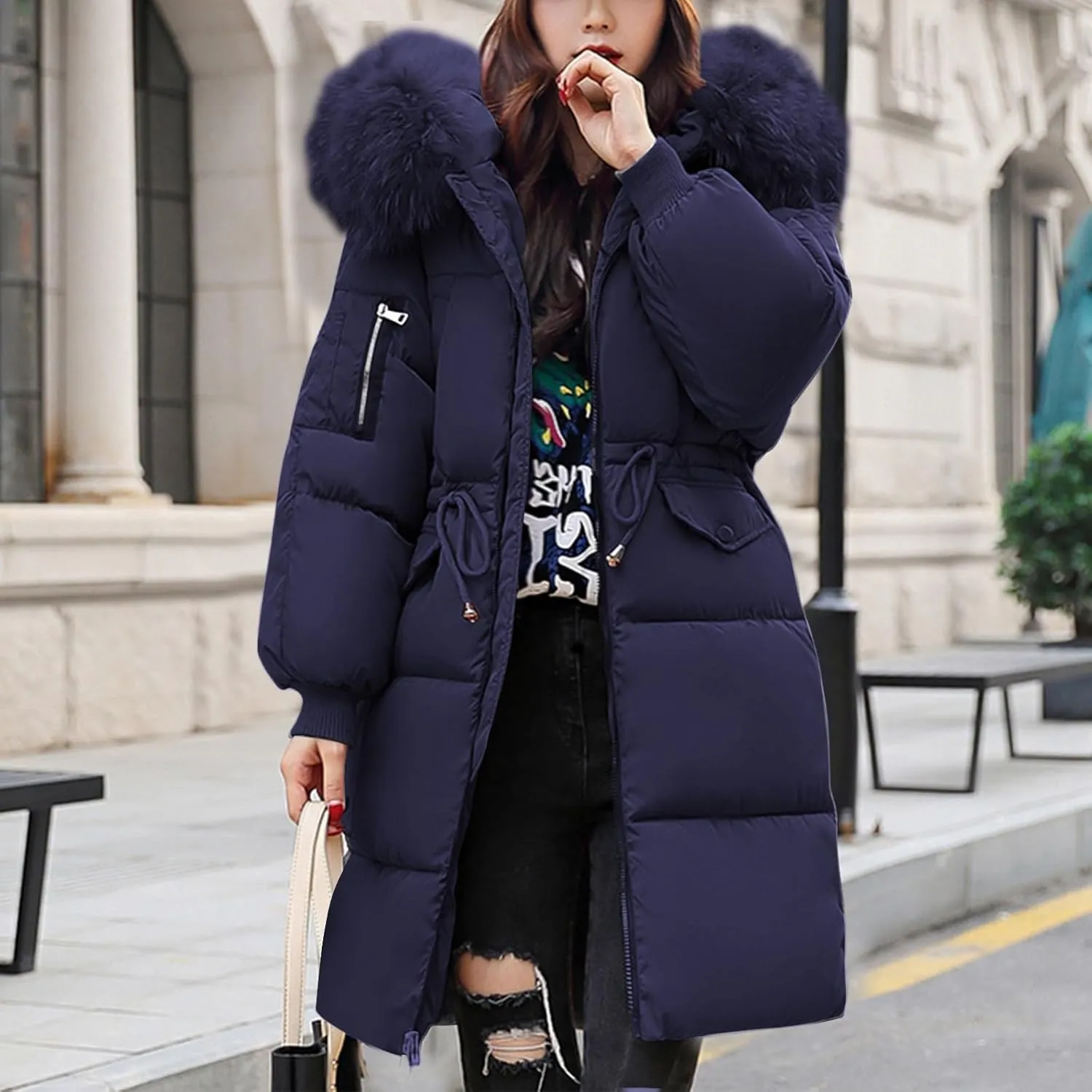 Women's Warm Winter Coats Oversized Shearling Fleece Fleece Jackets Outerwear Windproof Windbreaker Hooded Coats