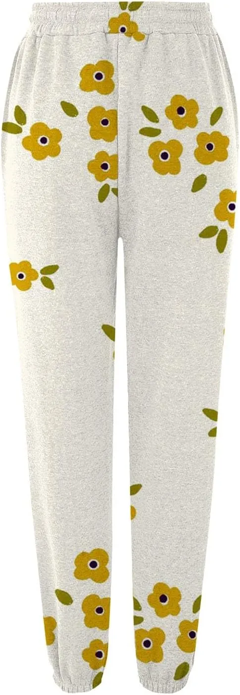 Womens Wide Leg Sweatpants High Waisted Cinch Bottoms Baggy Flared Yoga Pants Pockets Drawstring Athletic Joggers