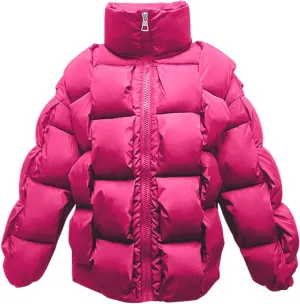 Women's Winter Coat Puffer Thicken Padded Down Jacket Outdoor Shearling Quilted Warm Casual Zipper 2024 Trendy Parka Outwear