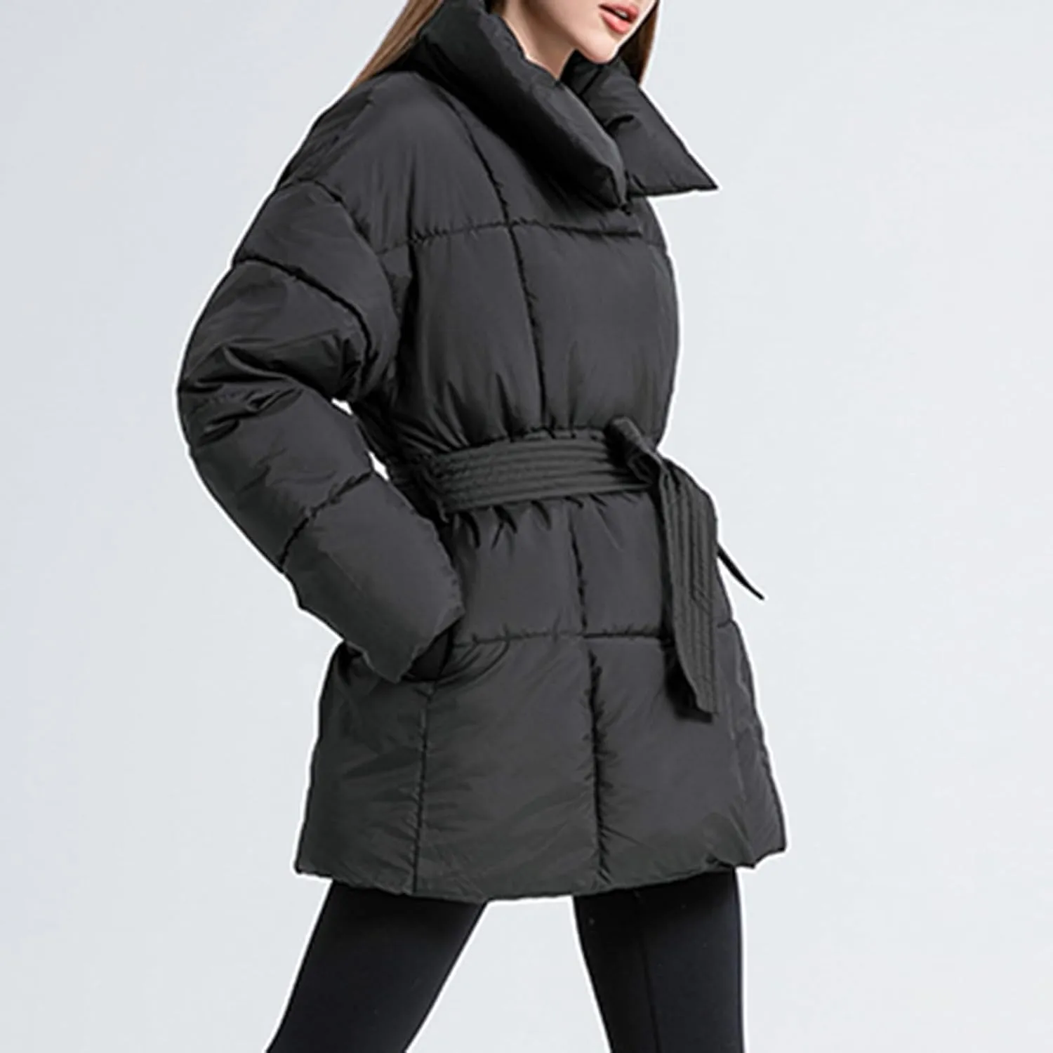 Women's Winter Coat Warm Parka Jacket Puffer Quilted Thicken Hooded Outerwear Coats Zip Up Casual Down Jackets
