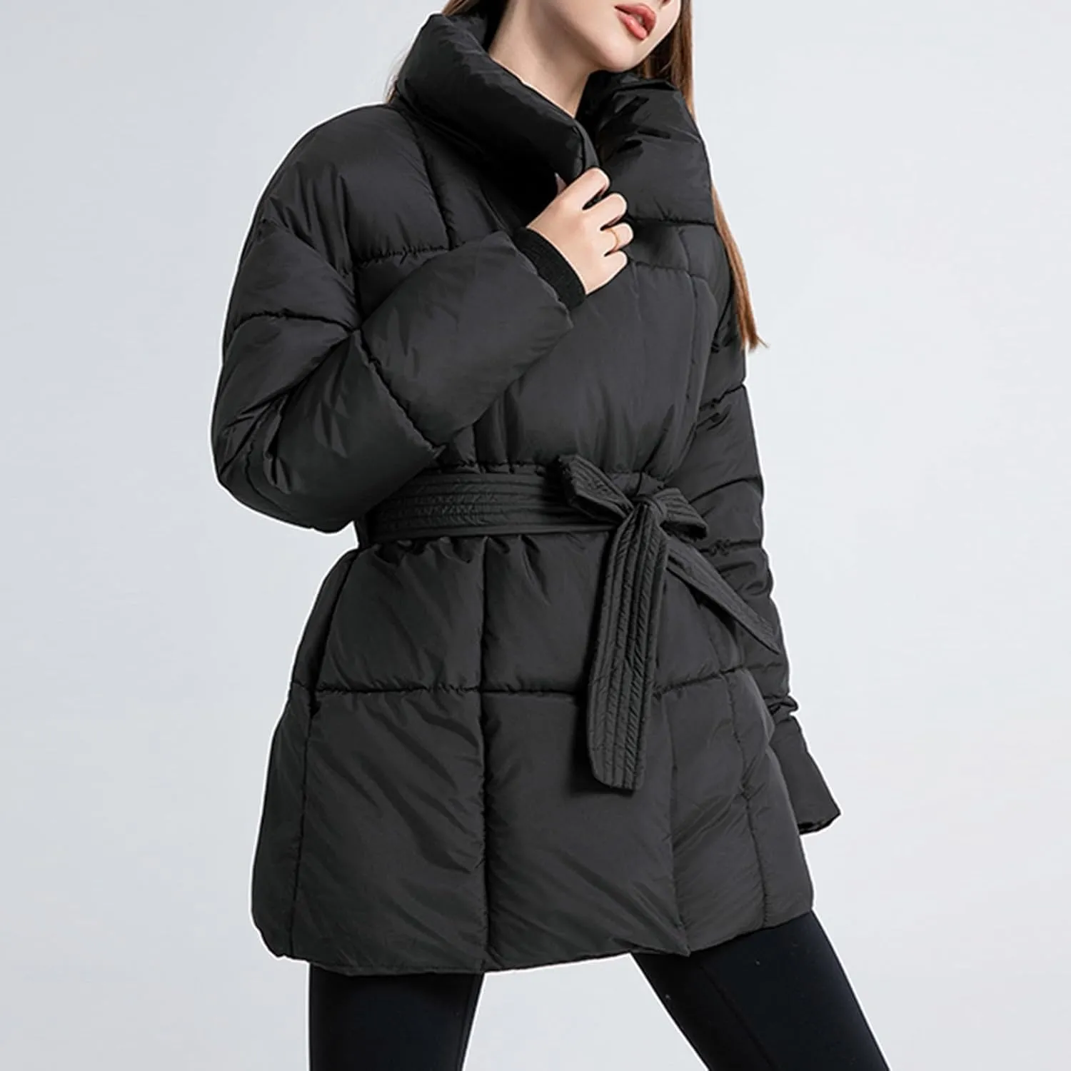Women's Winter Coat Warm Parka Jacket Puffer Quilted Thicken Hooded Outerwear Coats Zip Up Casual Down Jackets