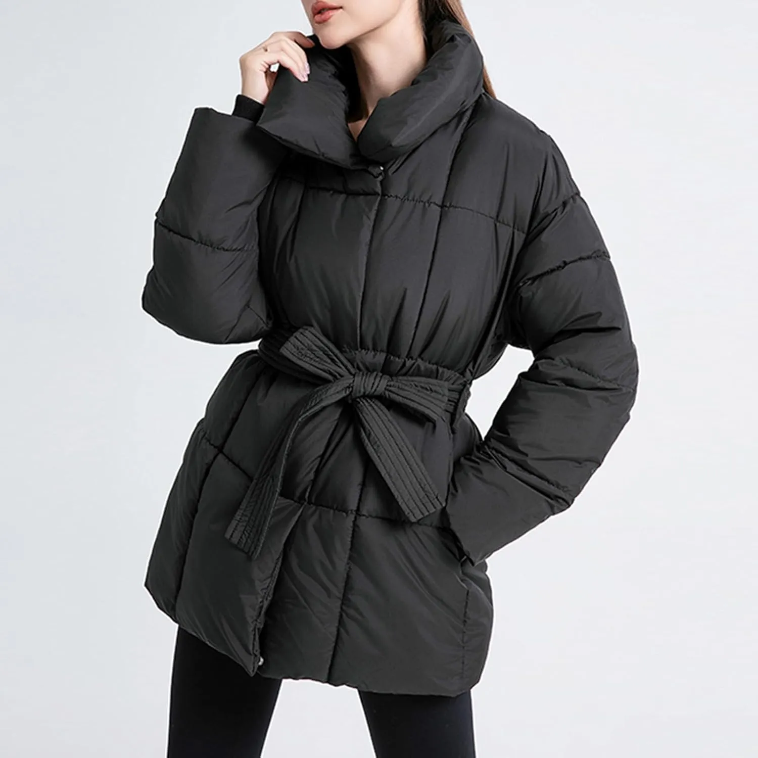 Women's Winter Coat Warm Parka Jacket Puffer Quilted Thicken Hooded Outerwear Coats Zip Up Casual Down Jackets