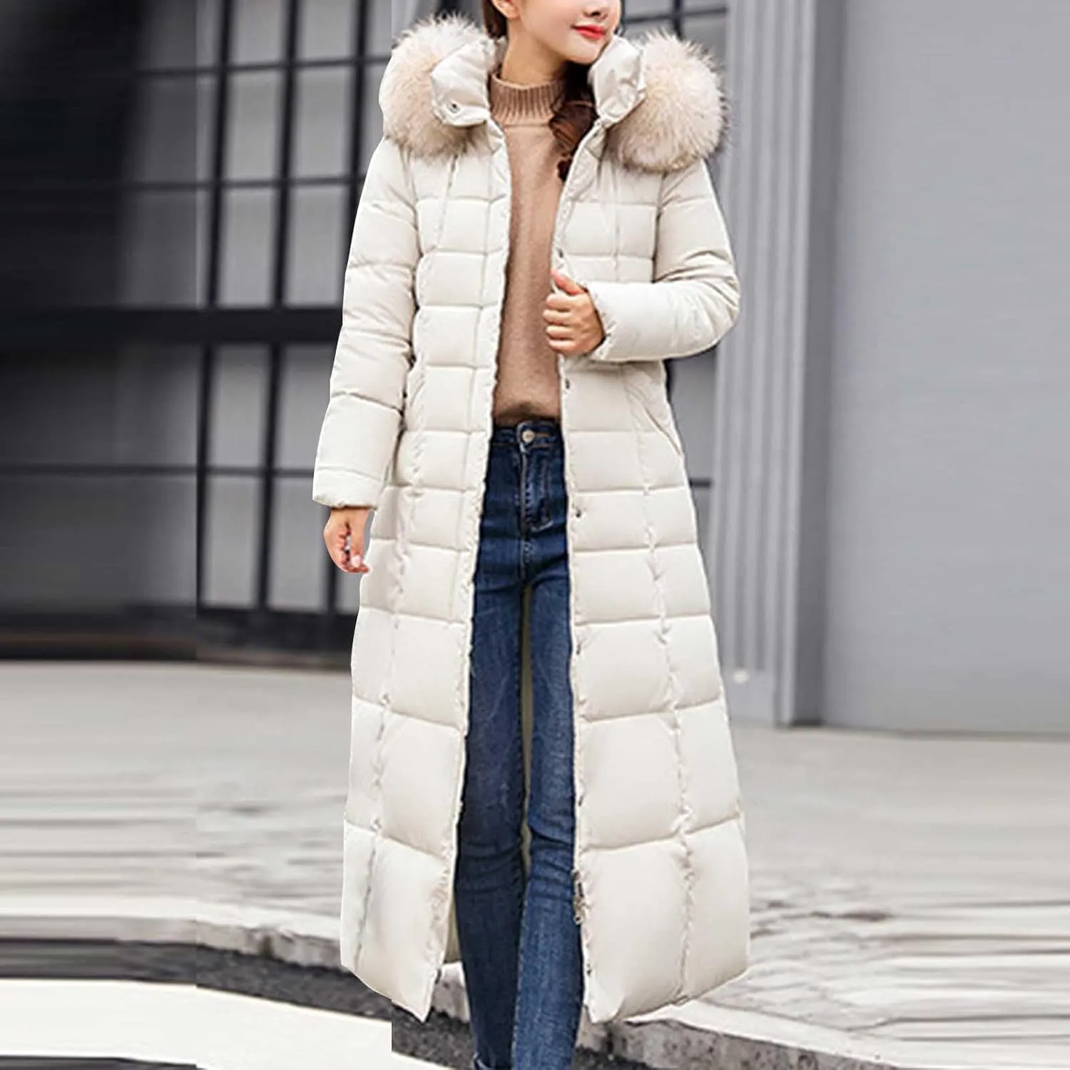 Women's Winter Coats Long Puffer Coats Down Hooded Jackets Thicken Warm Quilted Jacket Cotton Padded Coats Outerwear