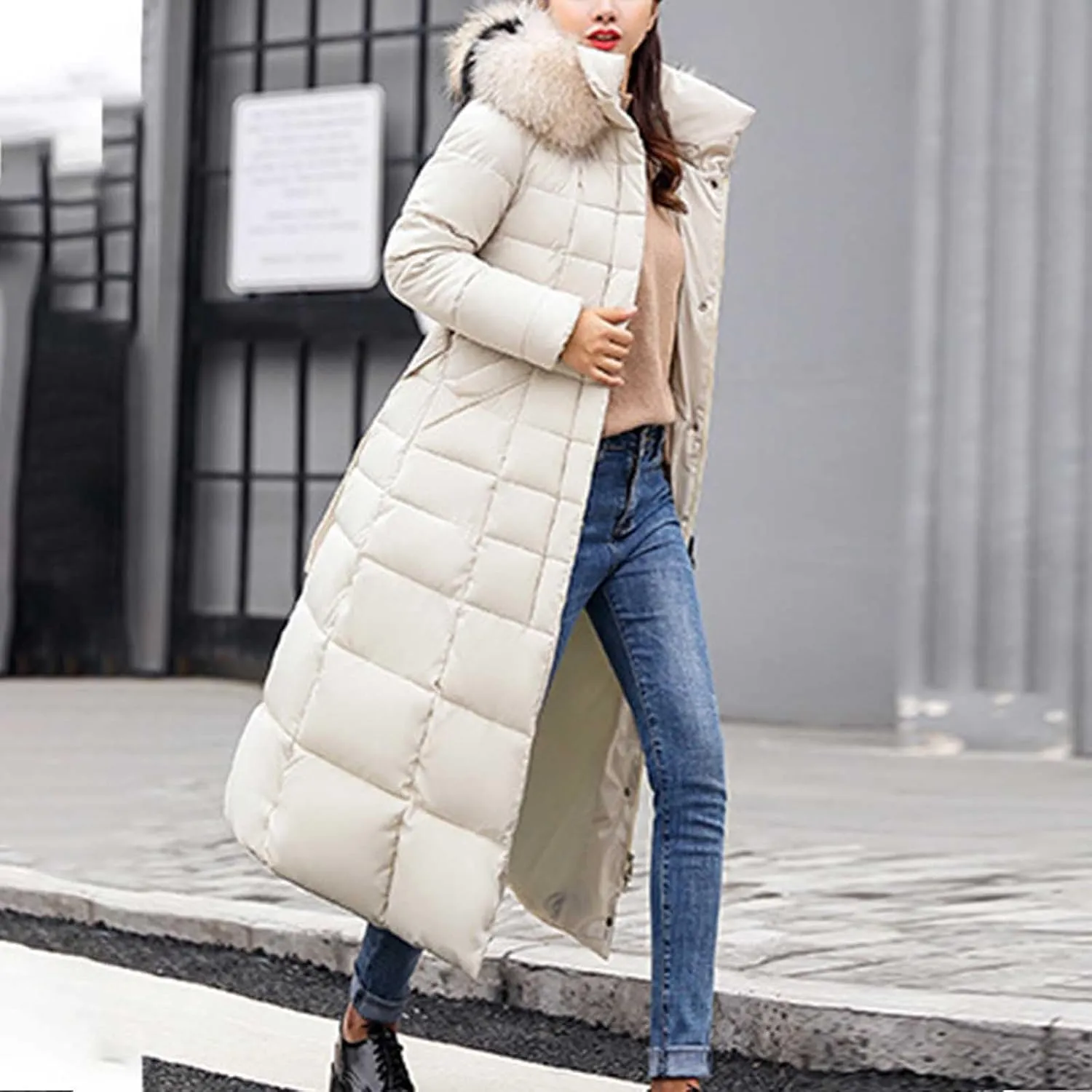 Women's Winter Coats Long Puffer Coats Down Hooded Jackets Thicken Warm Quilted Jacket Cotton Padded Coats Outerwear