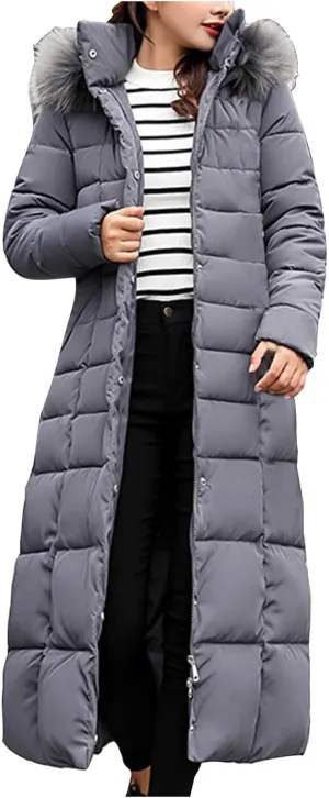 Women's Winter Coats Long Puffer Coats Down Hooded Jackets Thicken Warm Quilted Jacket Cotton Padded Coats Outerwear