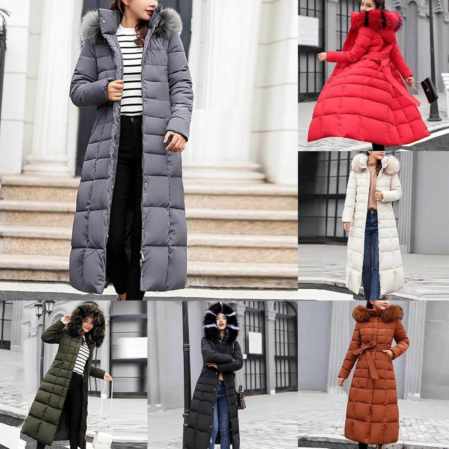 Women's Winter Coats Long Puffer Coats Down Hooded Jackets Thicken Warm Quilted Jacket Cotton Padded Coats Outerwear