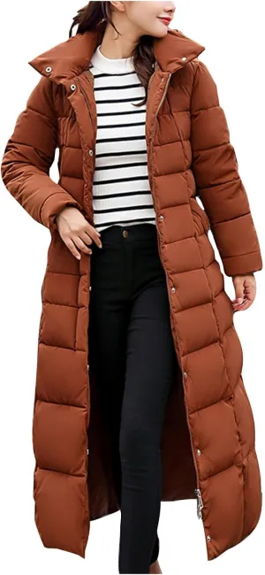Women's Winter Coats Long Puffer Coats Down Hooded Jackets Thicken Warm Quilted Jacket Cotton Padded Coats Outerwear