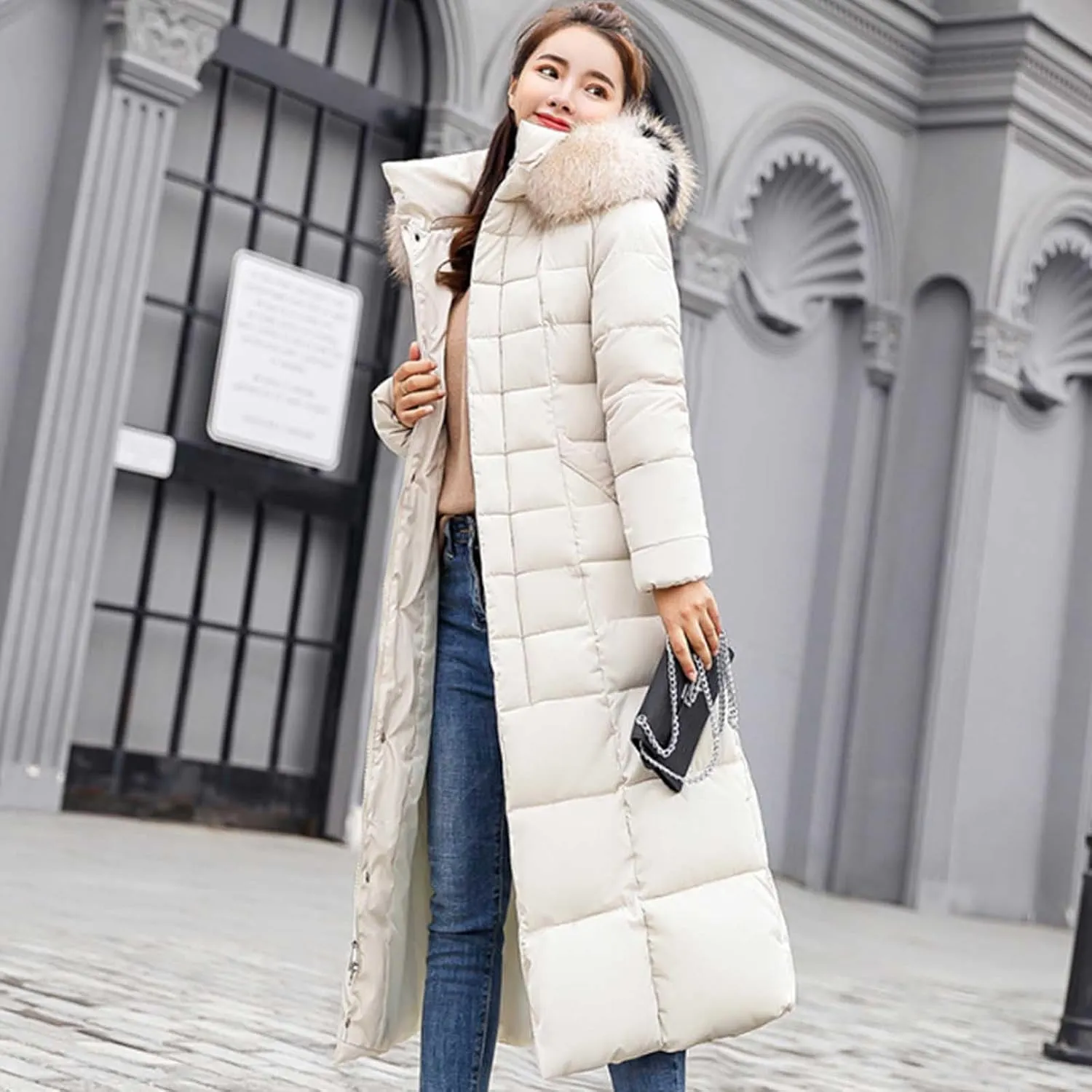 Women's Winter Coats Long Puffer Coats Down Hooded Jackets Thicken Warm Quilted Jacket Cotton Padded Coats Outerwear