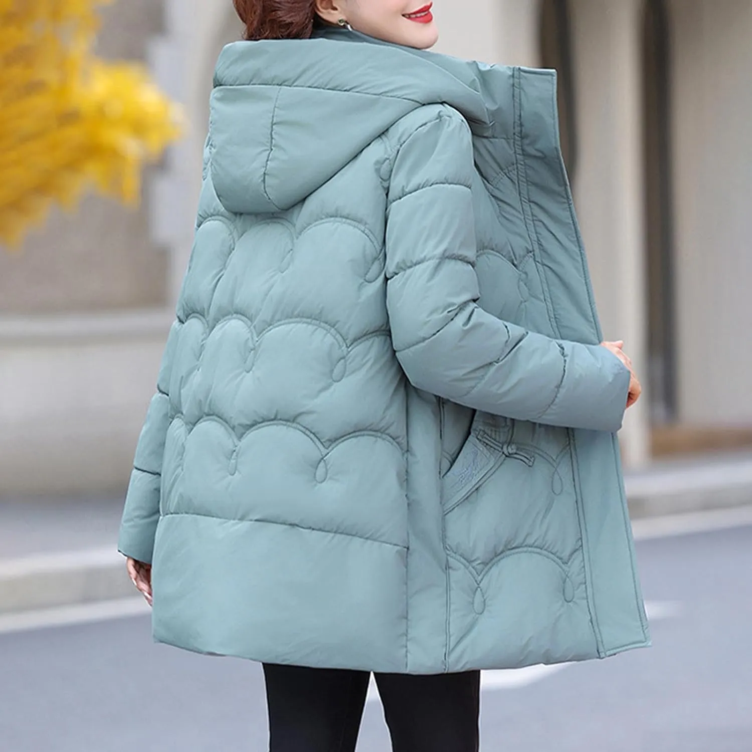Women's Winter Coats Removable Hooded Down Jackets Plus Size Quilted Puffer Jackets Bubble Coats for Cold Weather