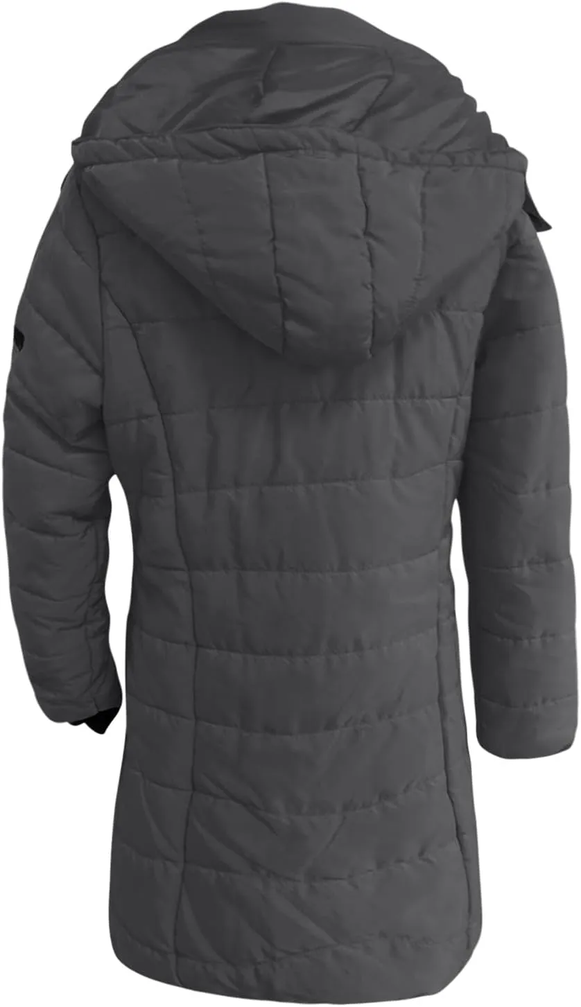 Womens Winter Coats with Hood Thicken Quilted Puffer Parka Jacket Oversized Long Sherpa Jackets Warm Bubble Coat