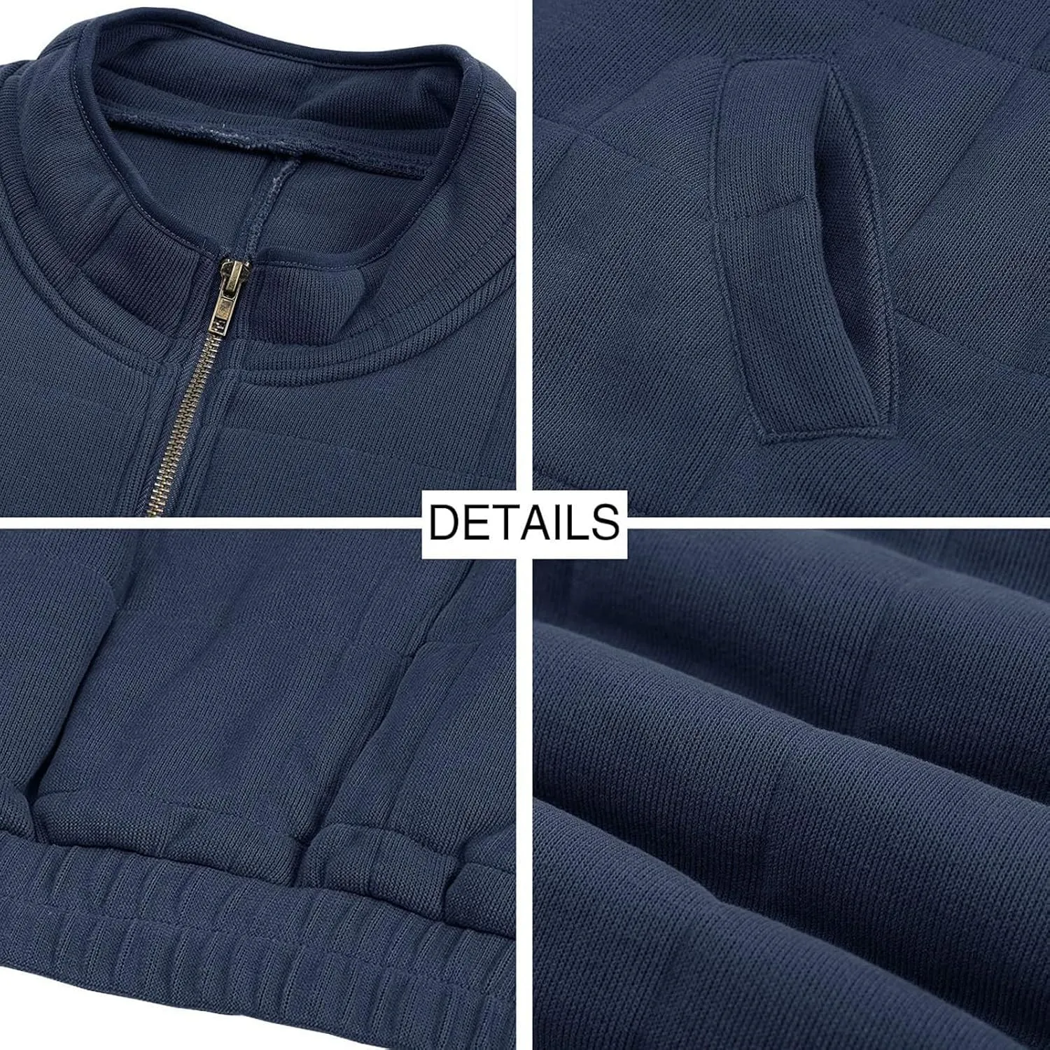 Womens Winter Jacket Stand-Collar Cotton Jacket Loose Pocket Cotton Jacket Warm Winter with 4 Pockets Long Coat