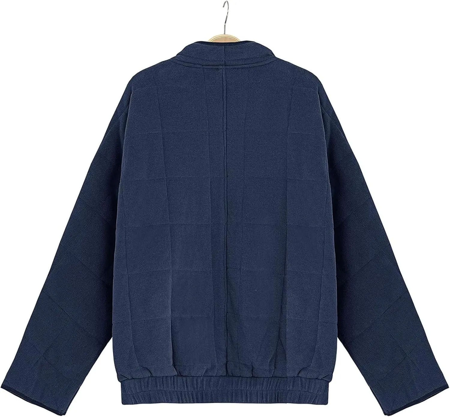 Womens Winter Jacket Stand-Collar Cotton Jacket Loose Pocket Cotton Jacket Warm Winter with 4 Pockets Long Coat
